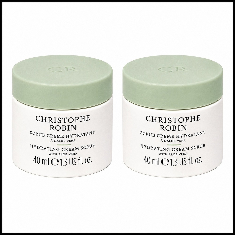 2 x Christophe Robin Pre-Shampoo Hydrating Cream Scalp Scrub 1.3